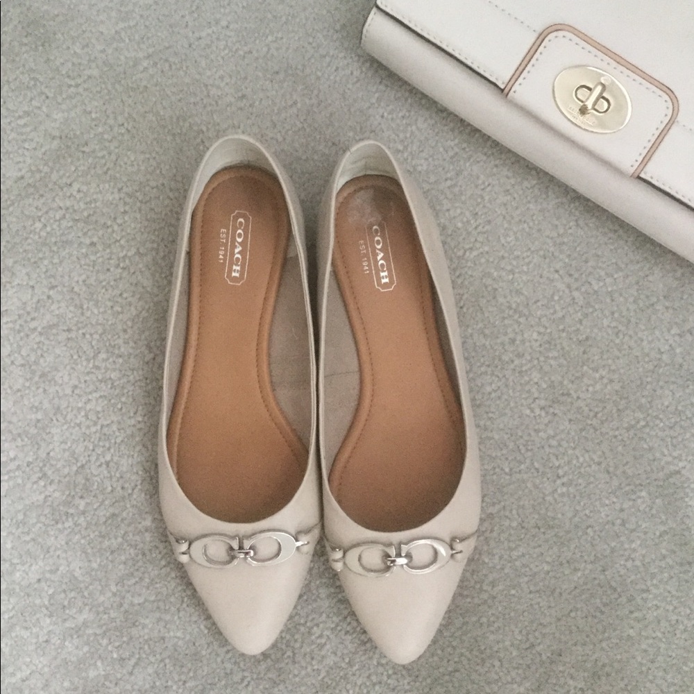 Coach Cream Flats